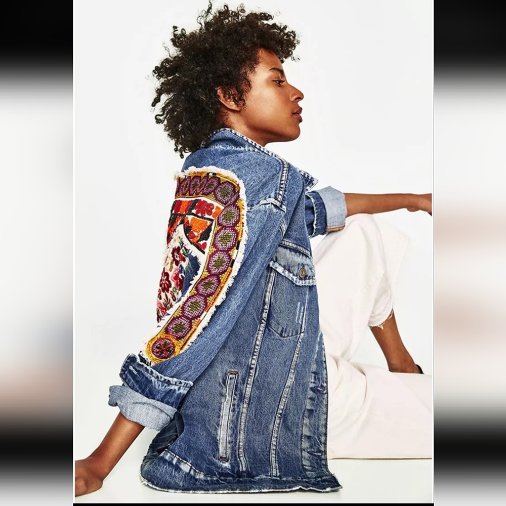 ♥️SOLD ❤️NWT Embroidered Denim Jacket - Picture 7 of 15